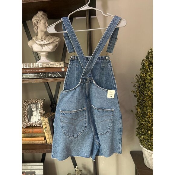 Rolla's Mirage High Waist Overall Shorts Mid Vintage Blue Womens Size 24 - Picture 6 of 10